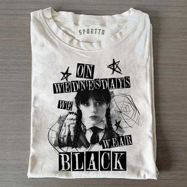 "WEDNESDAY S2 ADDAMS" THEMED V9 T-SHIRT-LASPORTN