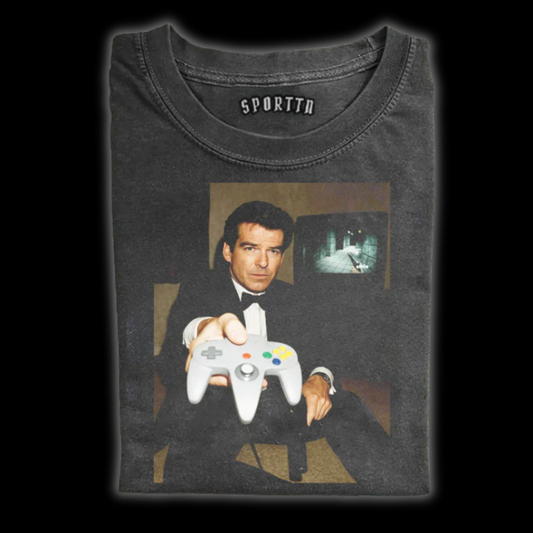 N64 JAMES BOND 'YOUR TURN' FUNNY T-SHIRT-LASPORTN