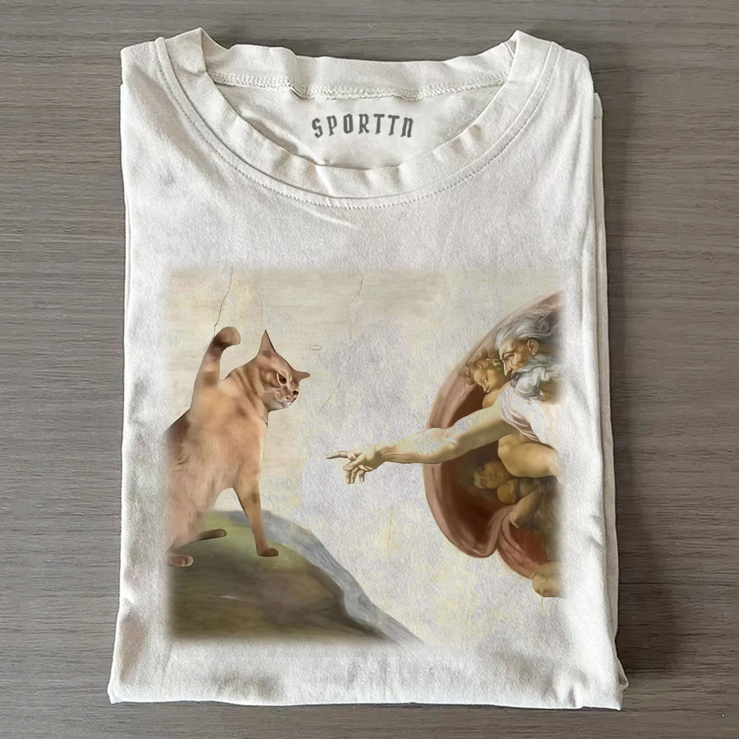 CAT - VERSION 'THE CREATION OF ADAM V2 T-SHIRT-LASPORTN