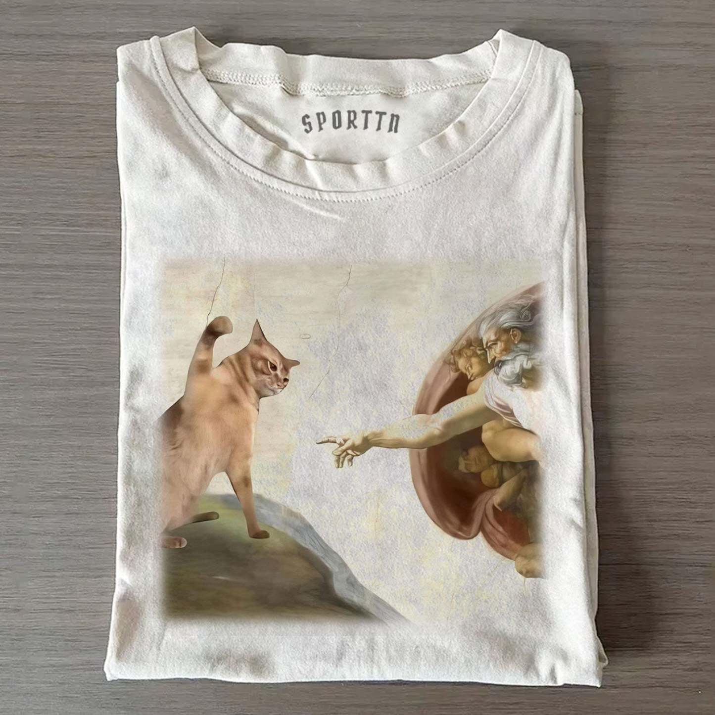 CAT - VERSION 'THE CREATION OF ADAM V2 T-SHIRT-LASPORTN
