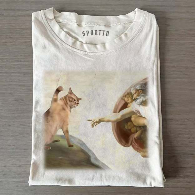 CAT - VERSION 'THE CREATION OF ADAM V2 T-SHIRT-LASPORTN