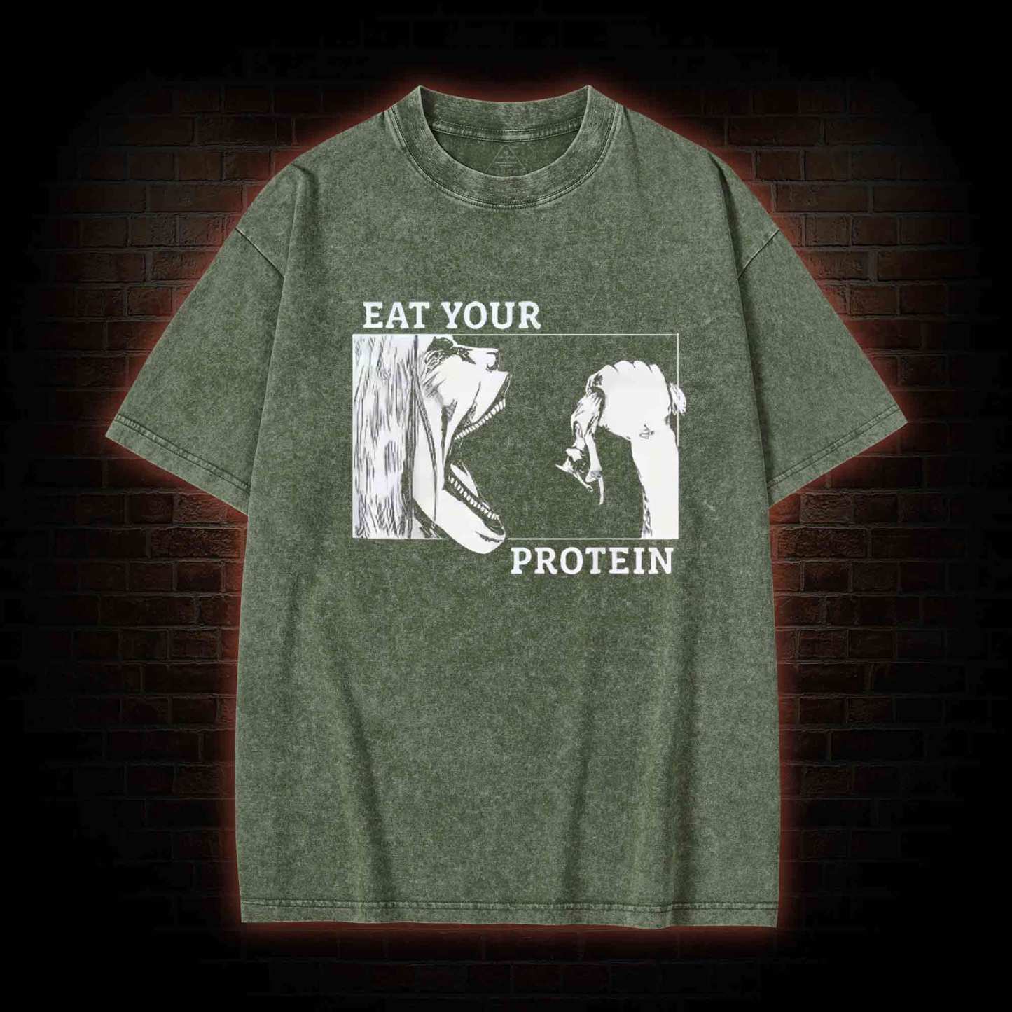 Eat Your Protein Washed T-shirt-LASPORTN