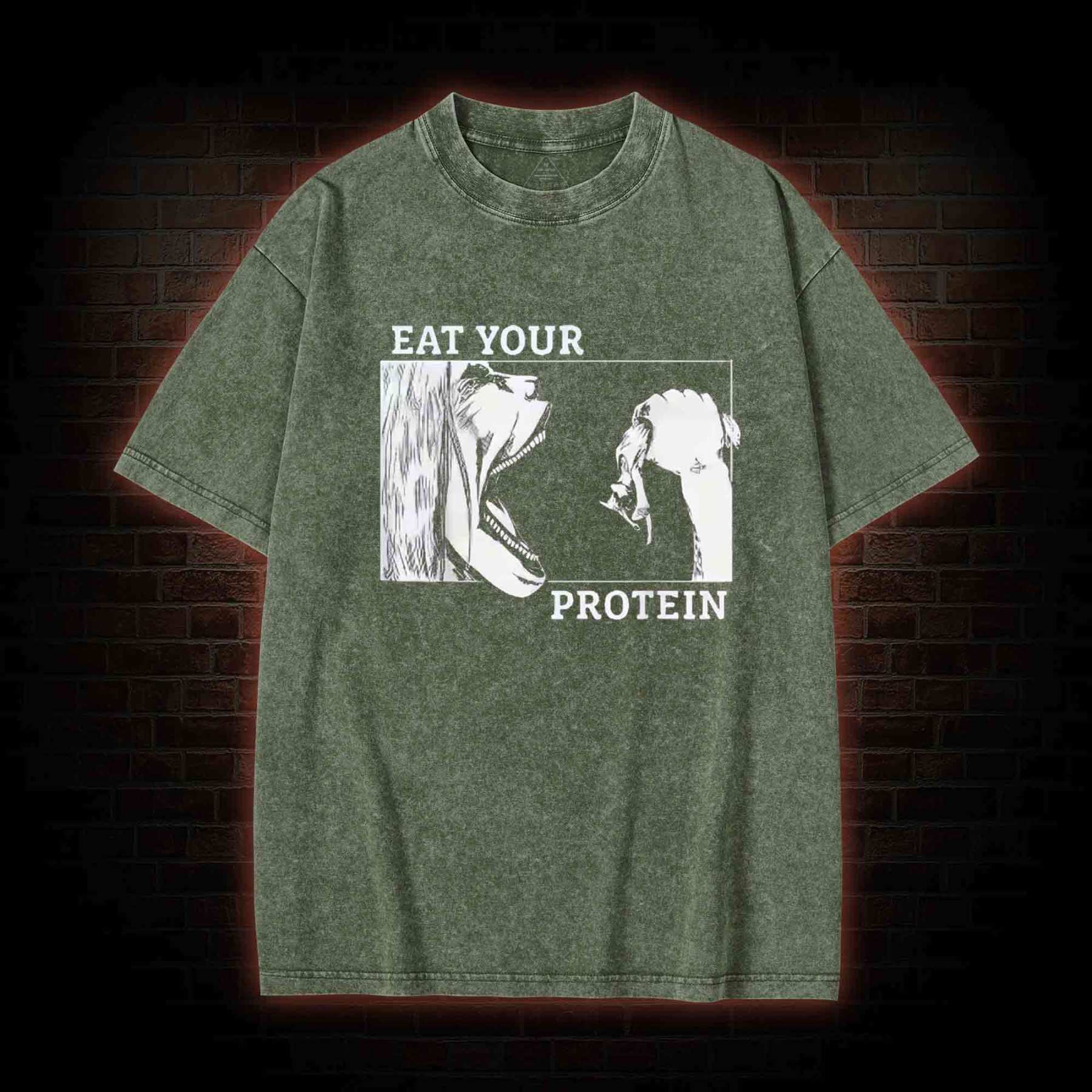 Eat Your Protein Washed T-shirt-LASPORTN