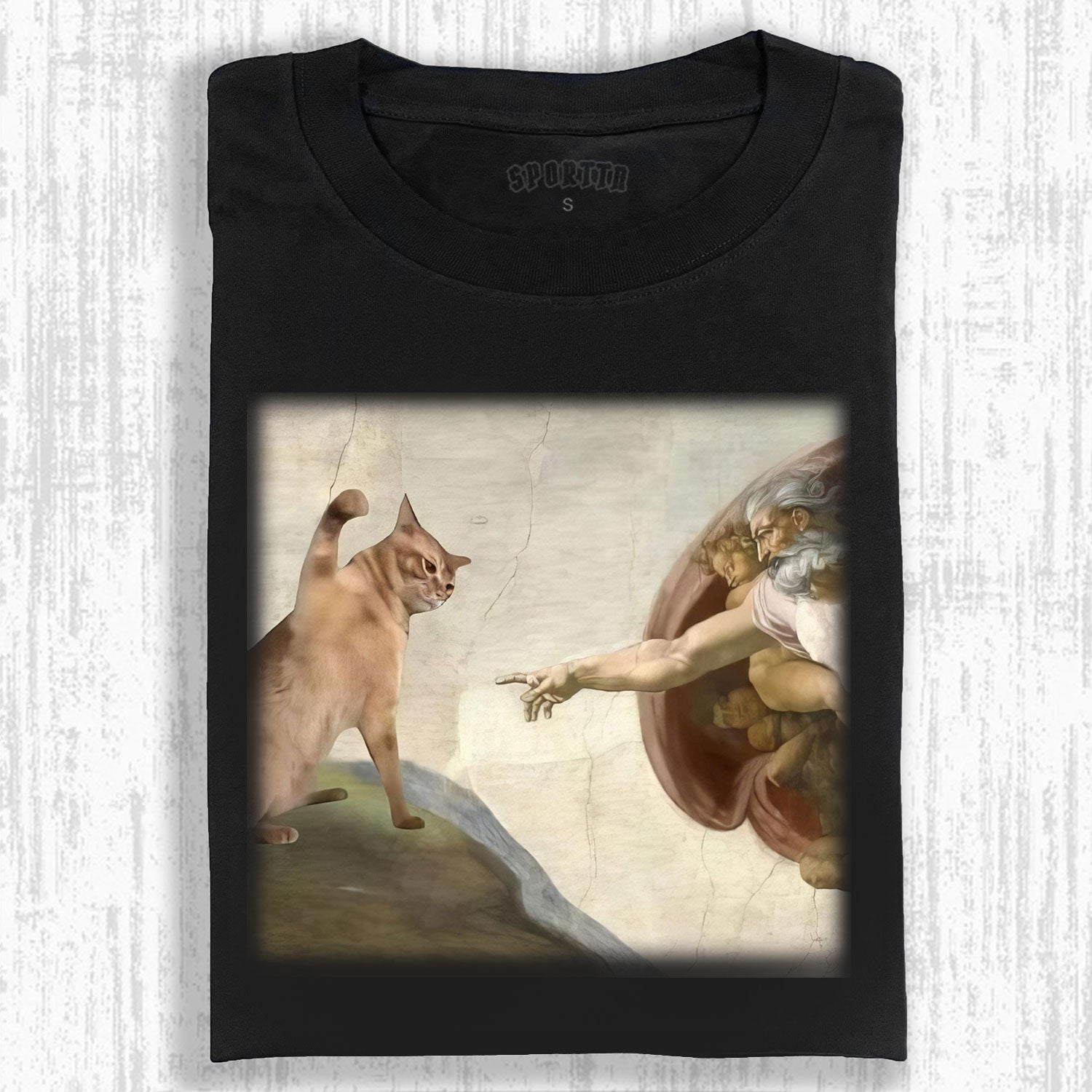 CAT - VERSION 'THE CREATION OF ADAM V2 T-SHIRT-LASPORTN