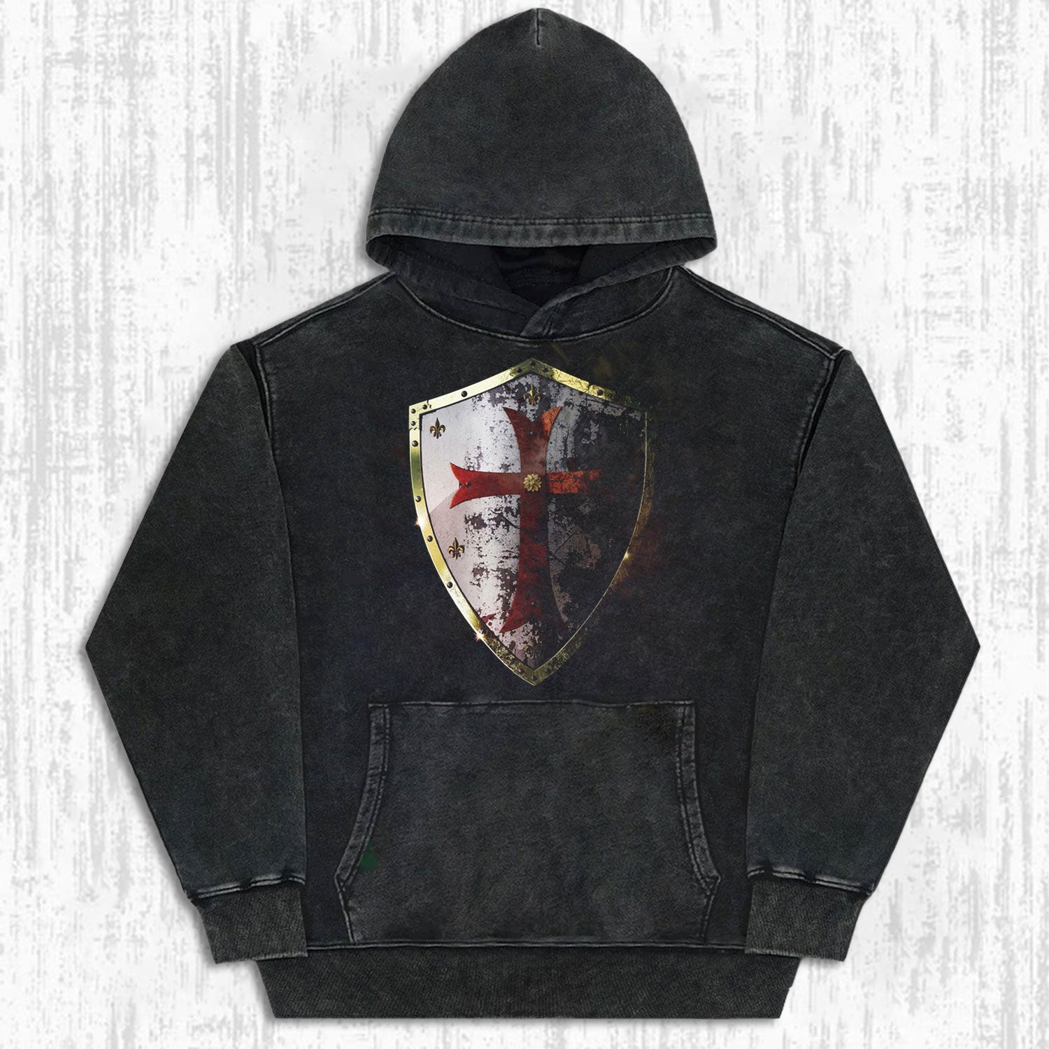 KNIGHTS TEMPLAR CROSS SHIELD VINTAGE T-SHIRT-LASPORTN