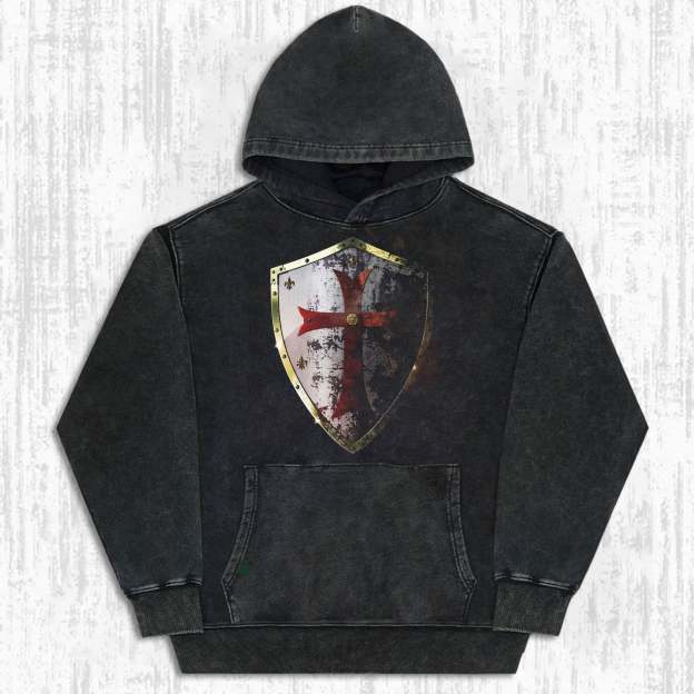 KNIGHTS TEMPLAR CROSS SHIELD VINTAGE T-SHIRT-LASPORTN