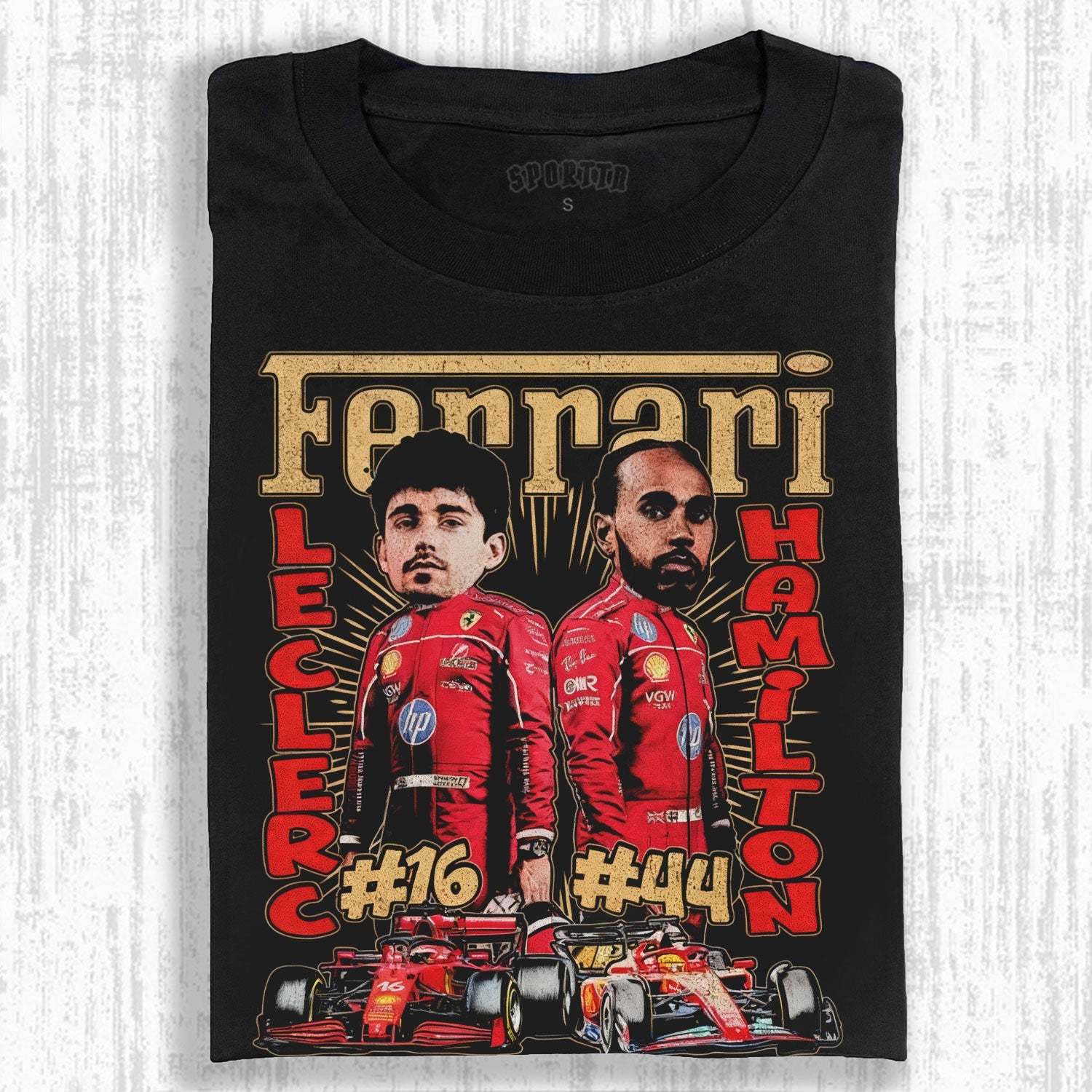 CHARLES LECLERC & LEWIS HAMILTON TEE-LASPORTN