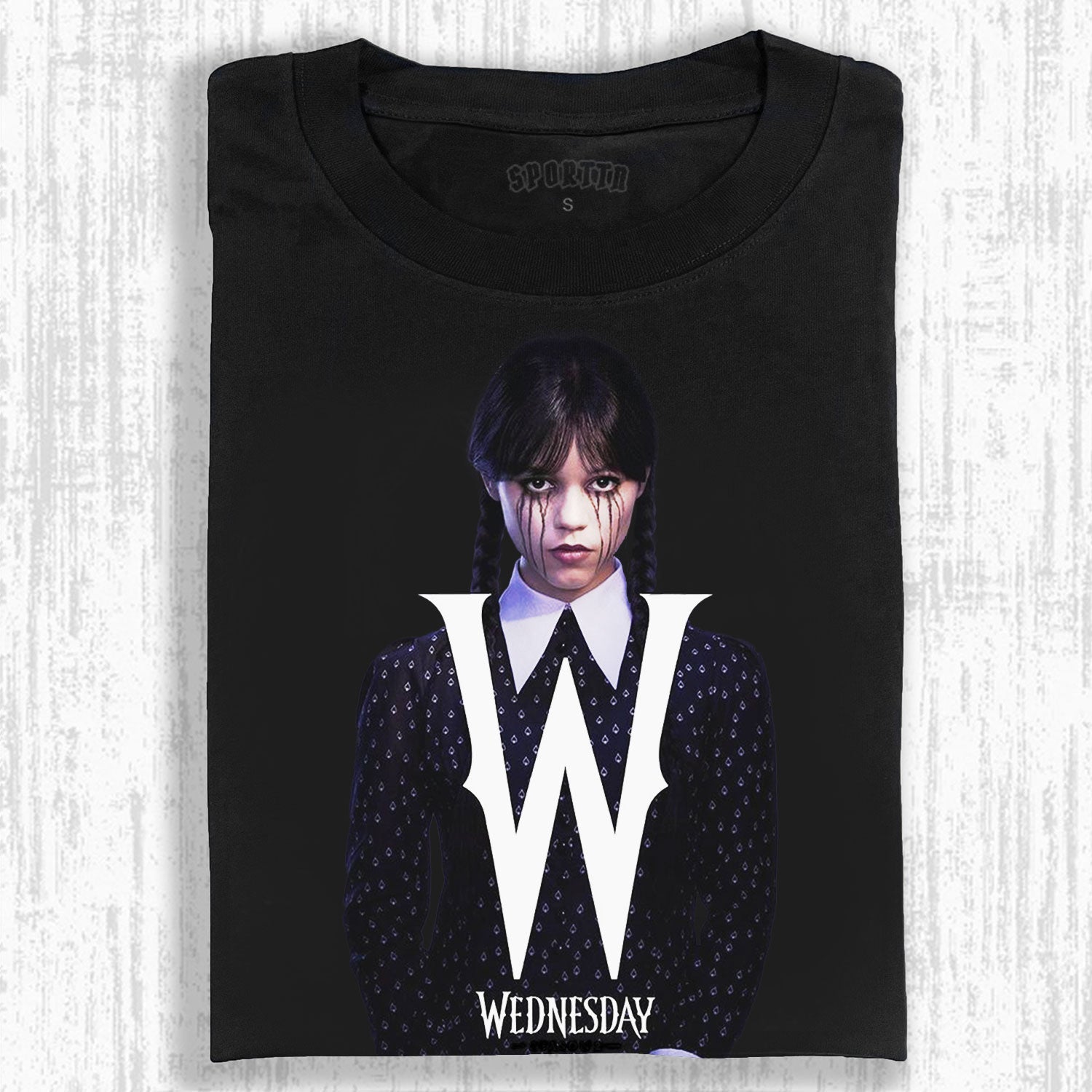 "WEDNESDAY S2 ADDAMS" THEMED V1 T-SHIRT-LASPORTN