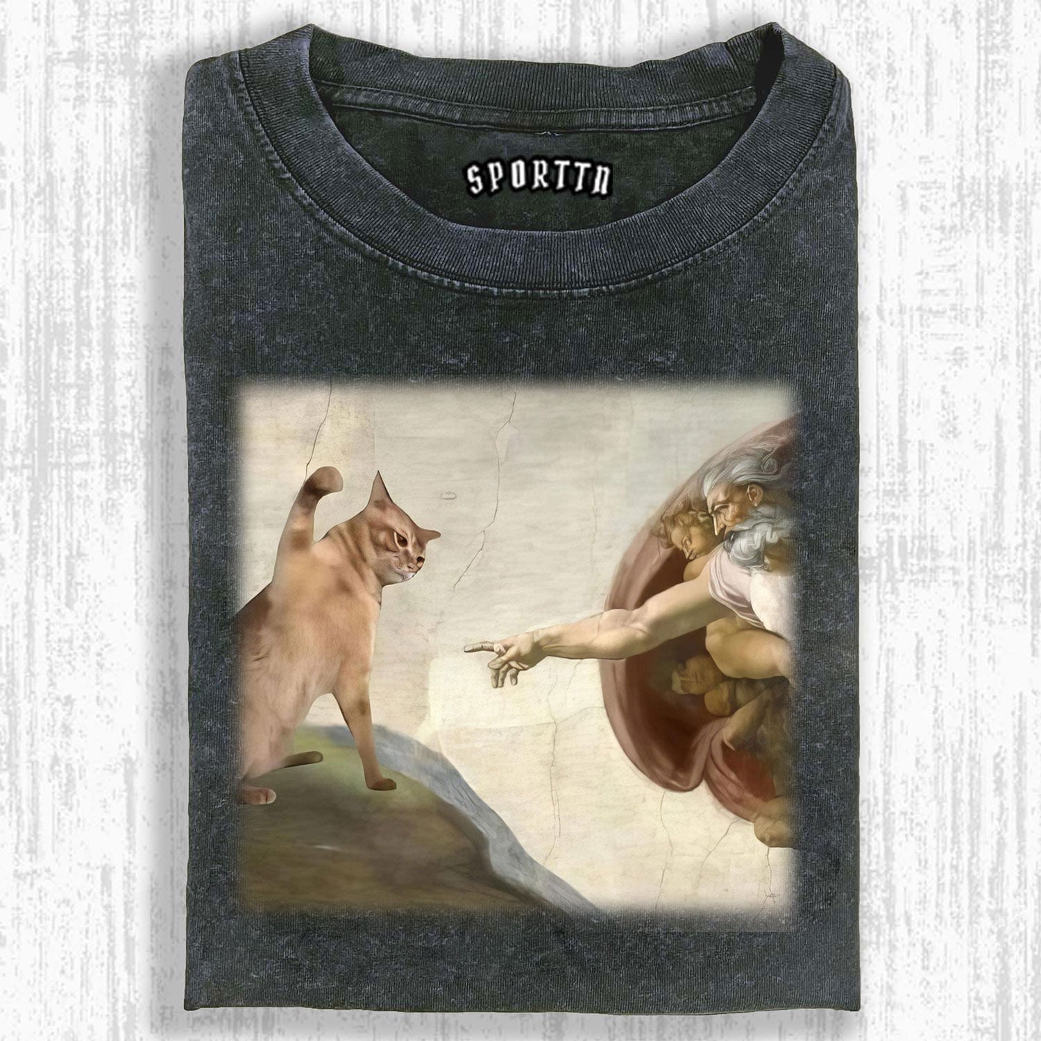 CAT - VERSION 'THE CREATION OF ADAM V2 T-SHIRT-LASPORTN