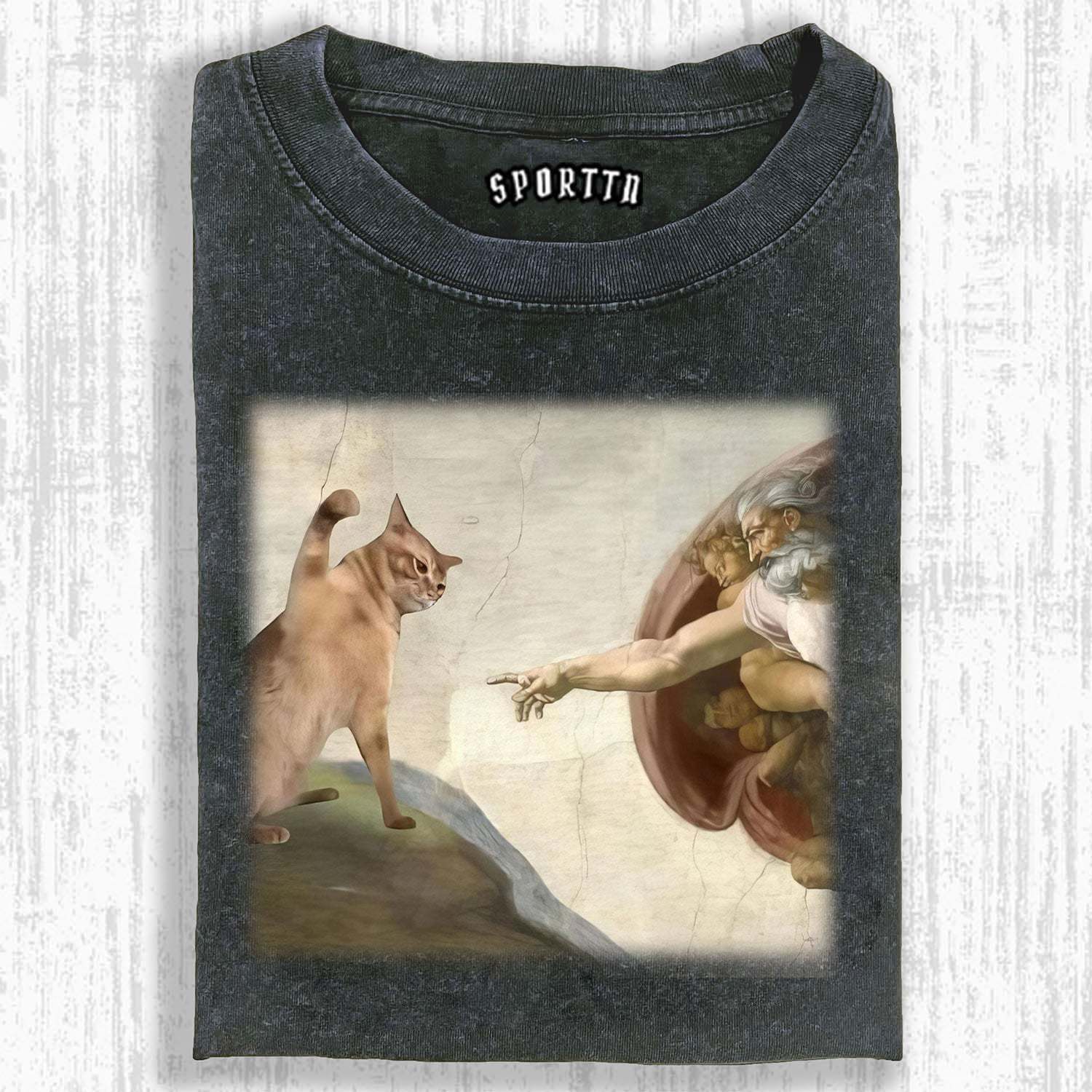 CAT - VERSION 'THE CREATION OF ADAM V2 T-SHIRT-LASPORTN