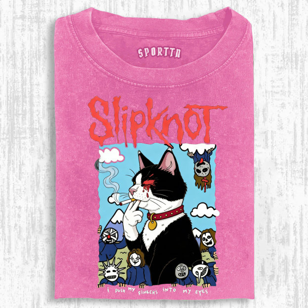 Slipknot Funny Smoking Cat T-shirt