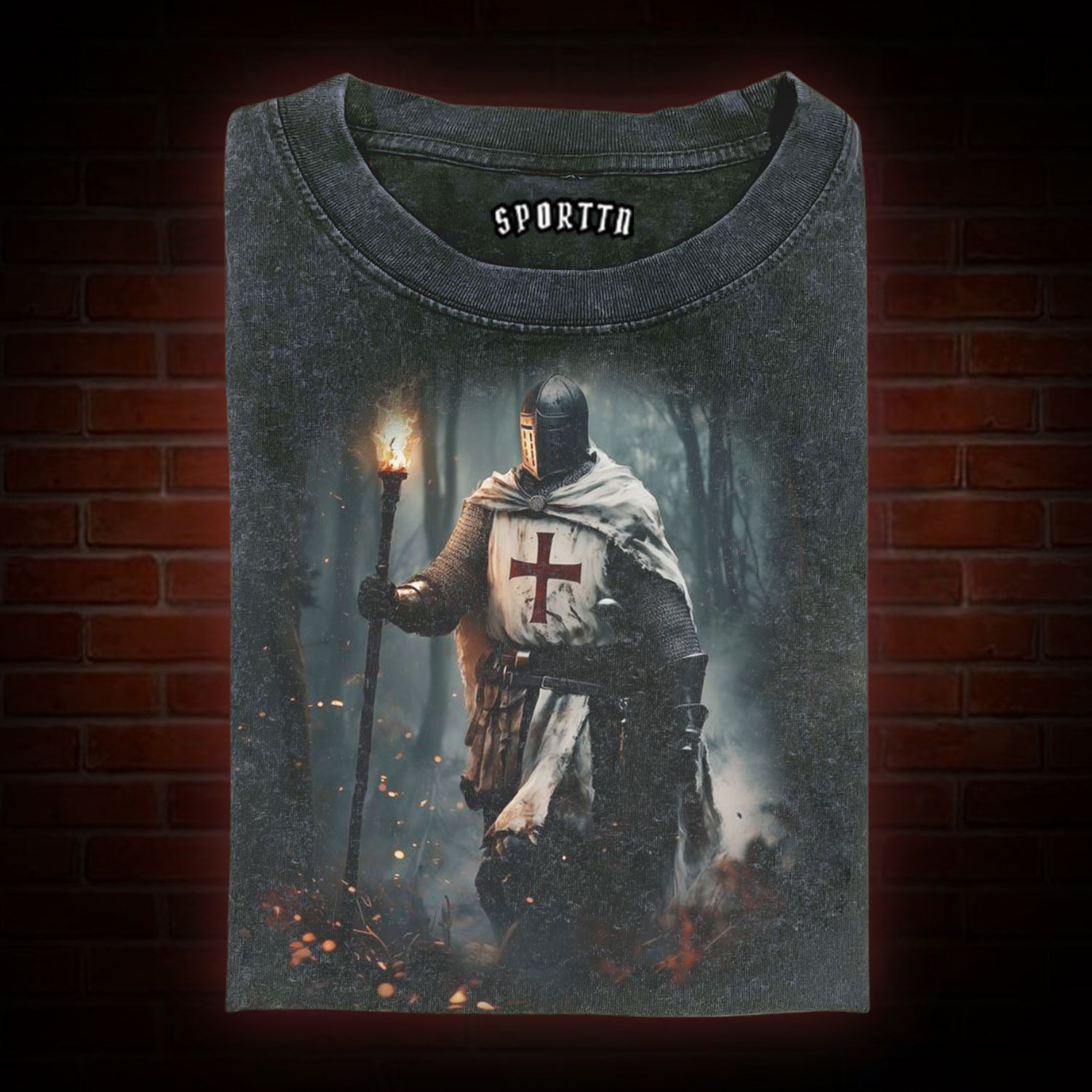 KNIGHTS TEMPLAR - THEMED RETRO T-SHIRT