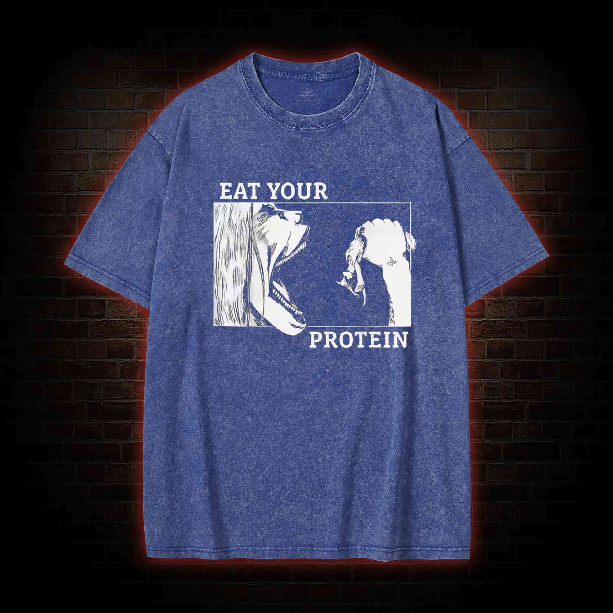 Eat Your Protein Washed T-shirt-LASPORTN