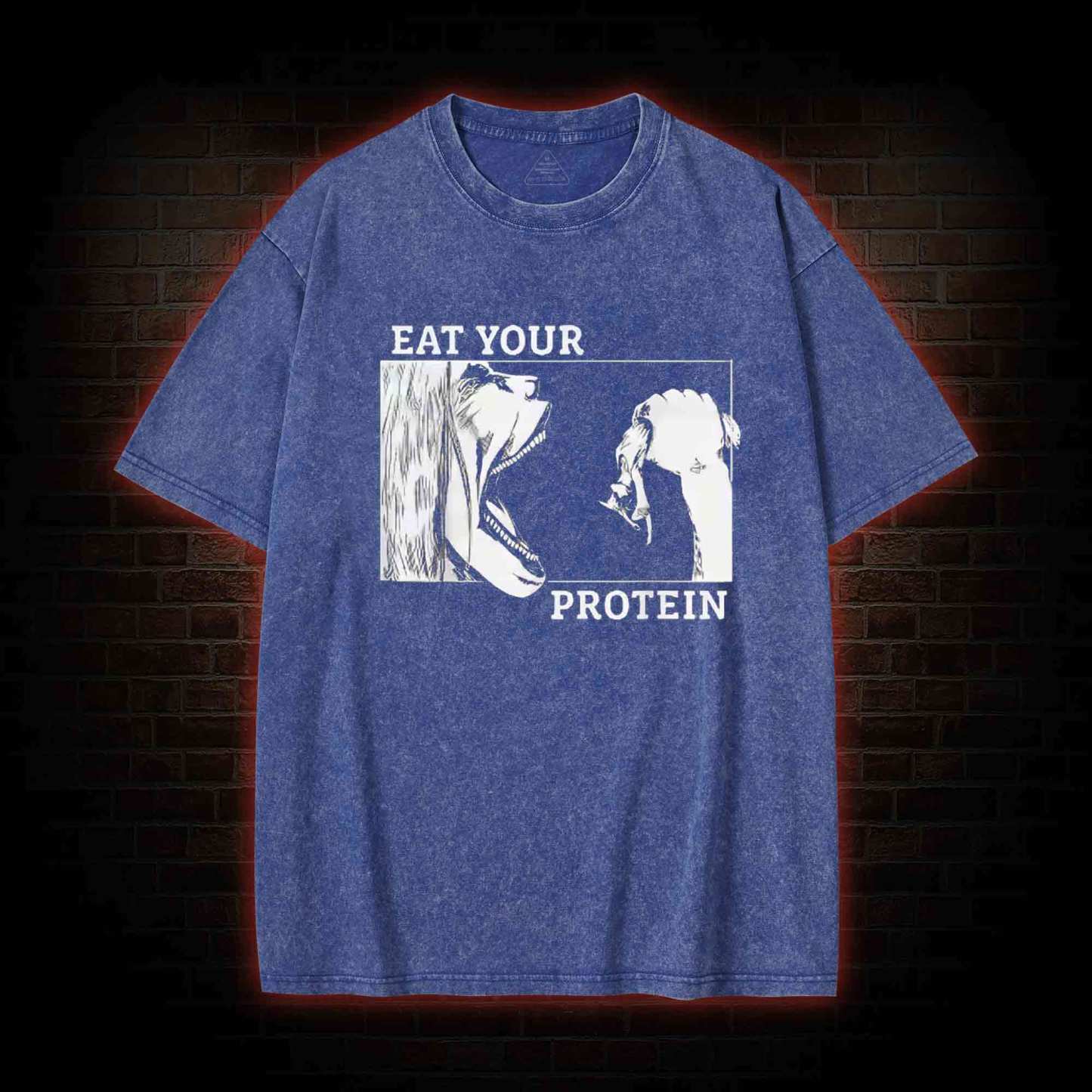 Eat Your Protein Washed T-shirt-LASPORTN