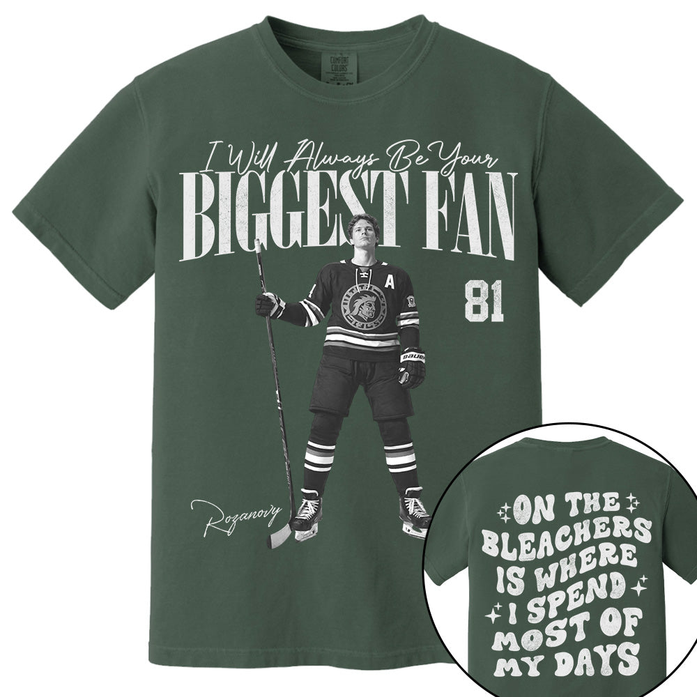 I'll Be Your Biggest Fan - On The Bleachers Is Where I Spend Most Of My Days - Personalize Ice Hockey Shirt For Ice Hockey Mom Grandma T1807