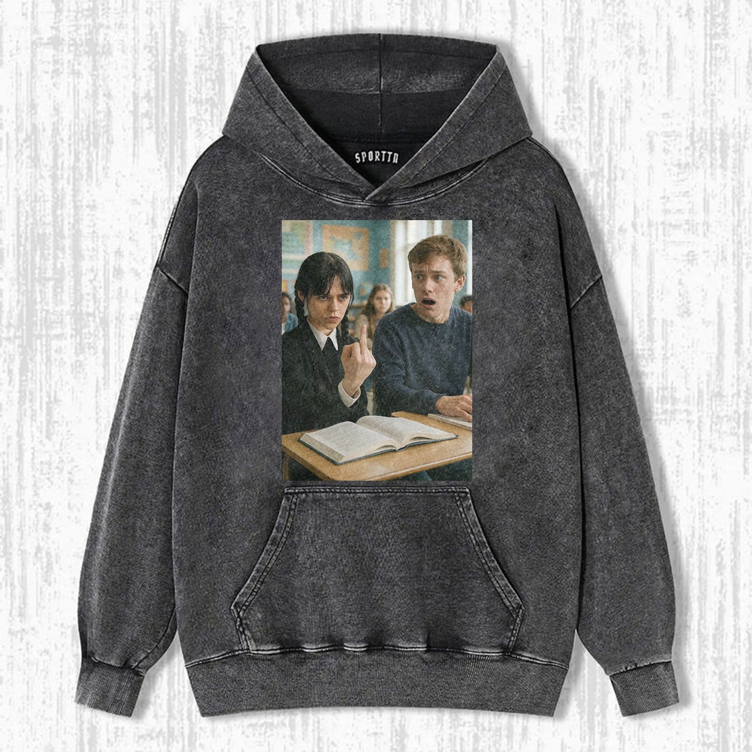 "WEDNESDAY S2 ADDAMS" THEMED V7 T-SHIRT-LASPORTN