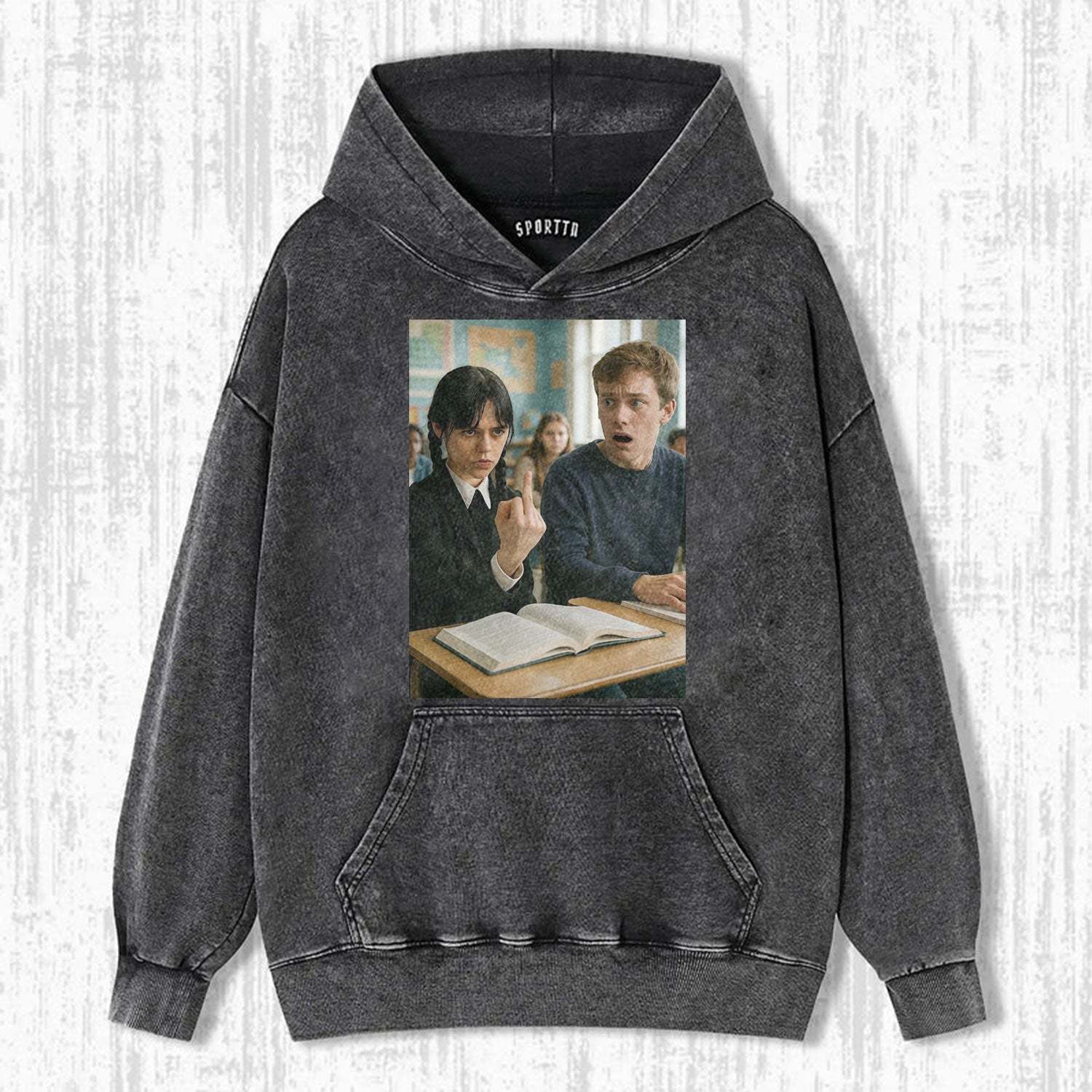 "WEDNESDAY S2 ADDAMS" THEMED V7 T-SHIRT-LASPORTN