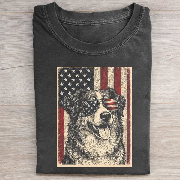 Australian Shepherd Patriotic T-shirt