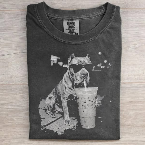 Cane Corso Drinking Iced Coffee T-shirt