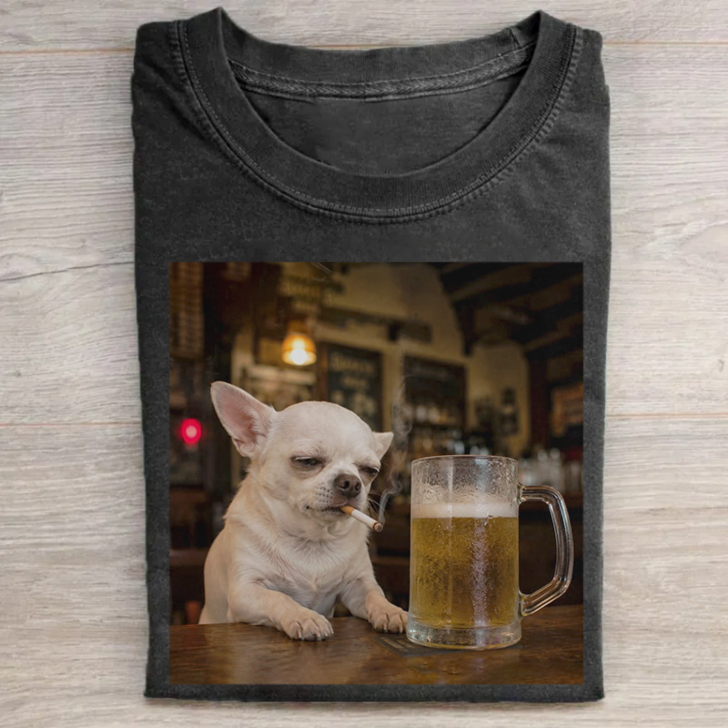 Chihuahua Drinking Beer T-shirt