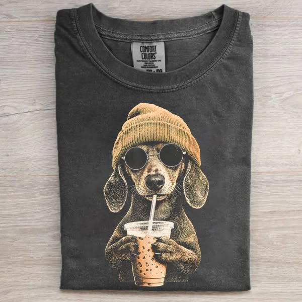 Dachshund Dog Iced Coffee T-shirt