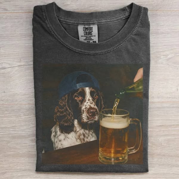 English Springer Spaniel Drinking Beer T-shirt