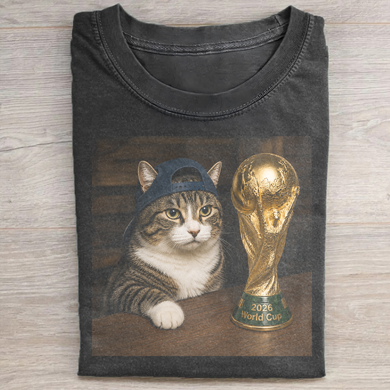 FUNNY CAT & 2026 World Cup T Shirt