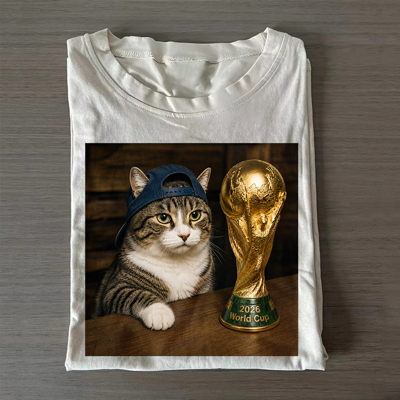 FUNNY CAT & 2026 World Cup T Shirt