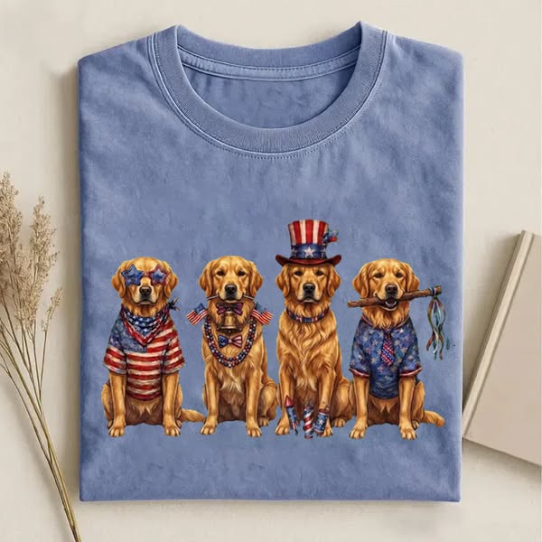 Four Golden Retriever Dogs T-shirt