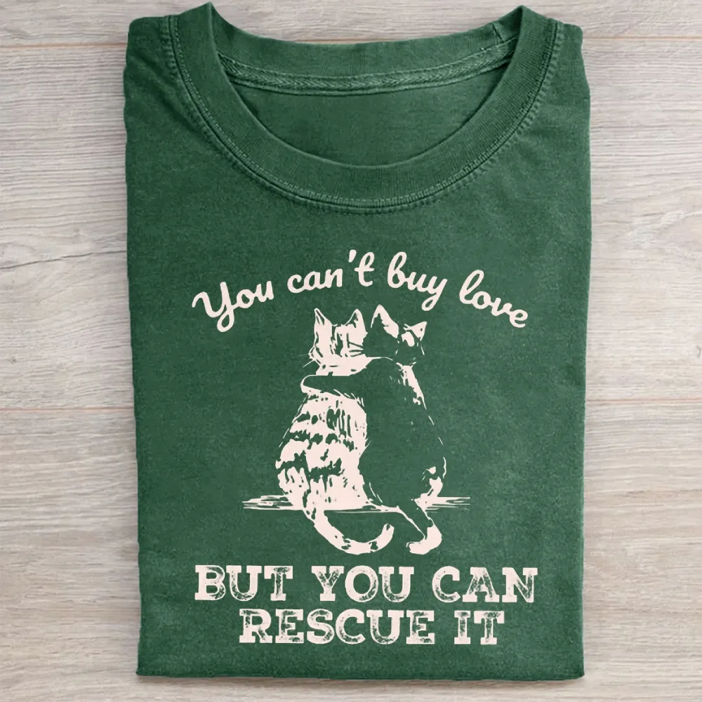 Funny Cat Rescue Washed Tee