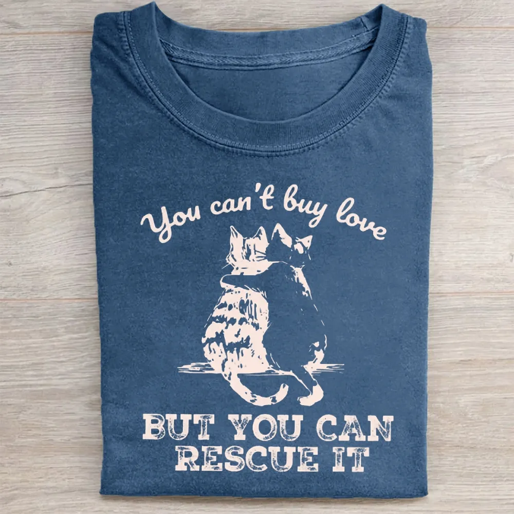 Funny Cat Rescue Washed Tee