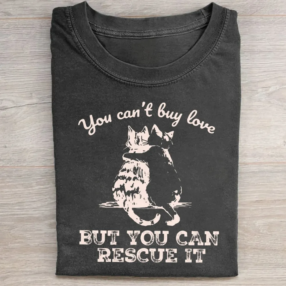 Funny Cat Rescue Washed Tee