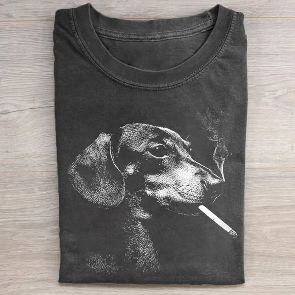 Funny Dachshund Smoking Cigarette T-shirt