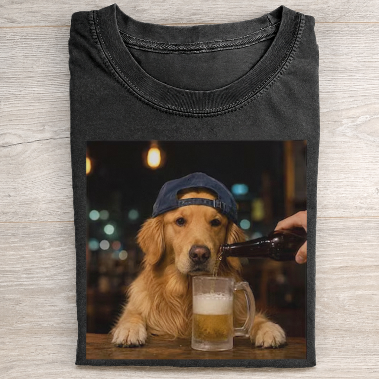 Funny Golden Retriever Drinking Beer T-shirt