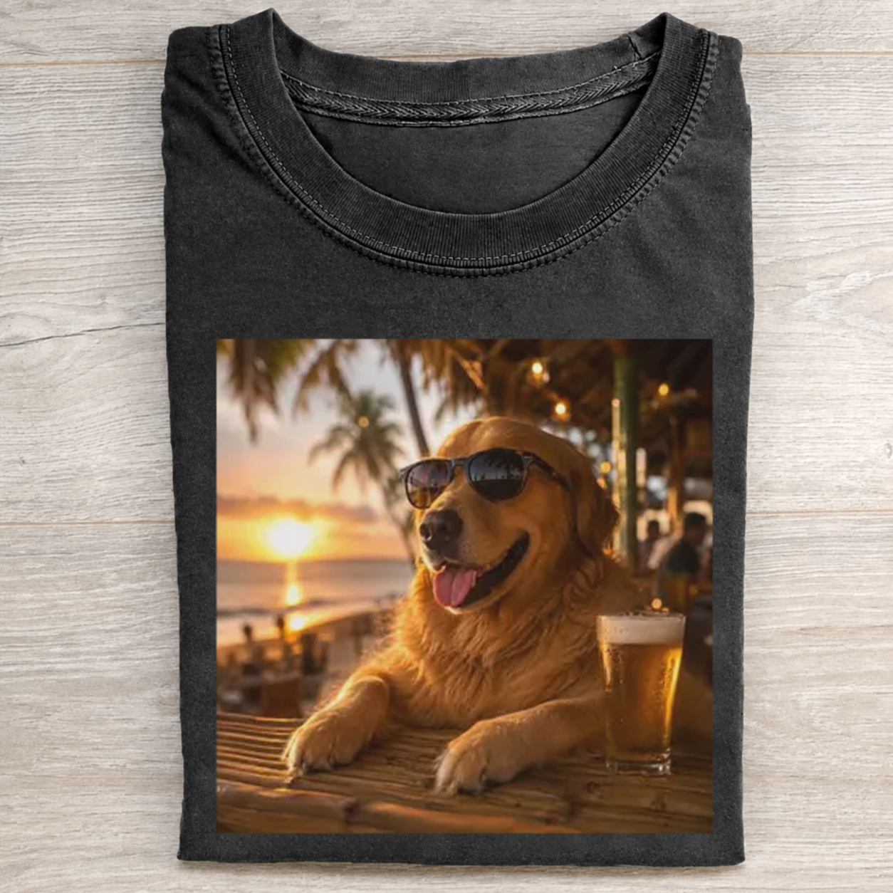 Funny Golden Retriever Drinking Beer T-shirt
