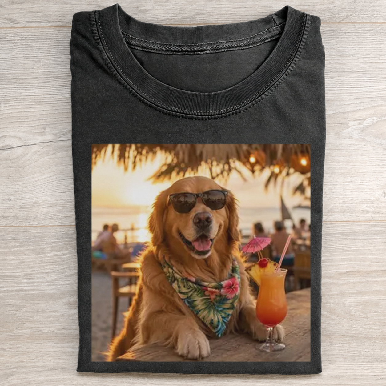 Funny Golden Retriever Drinking Juice T-shirt