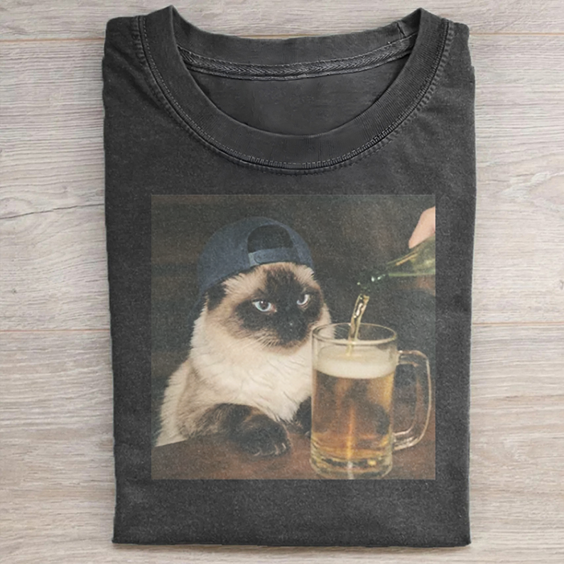Funny Ragdoll Cat Drinking Beer Shirt
