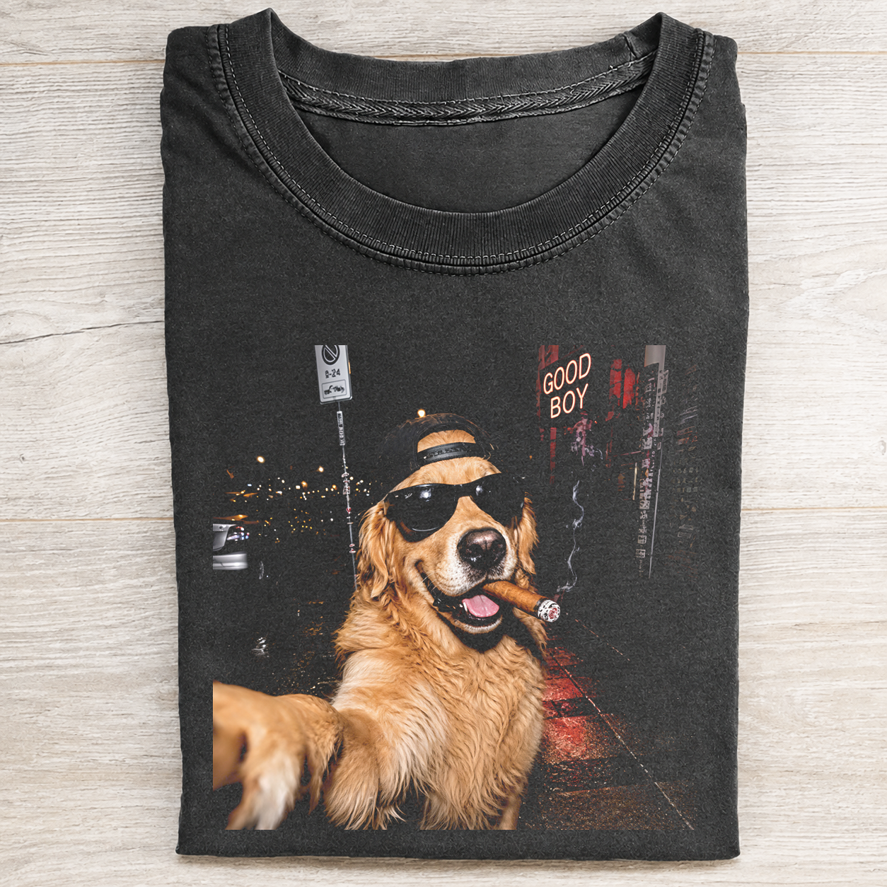 Golden Retriever Smoking Cigar T-Shirt