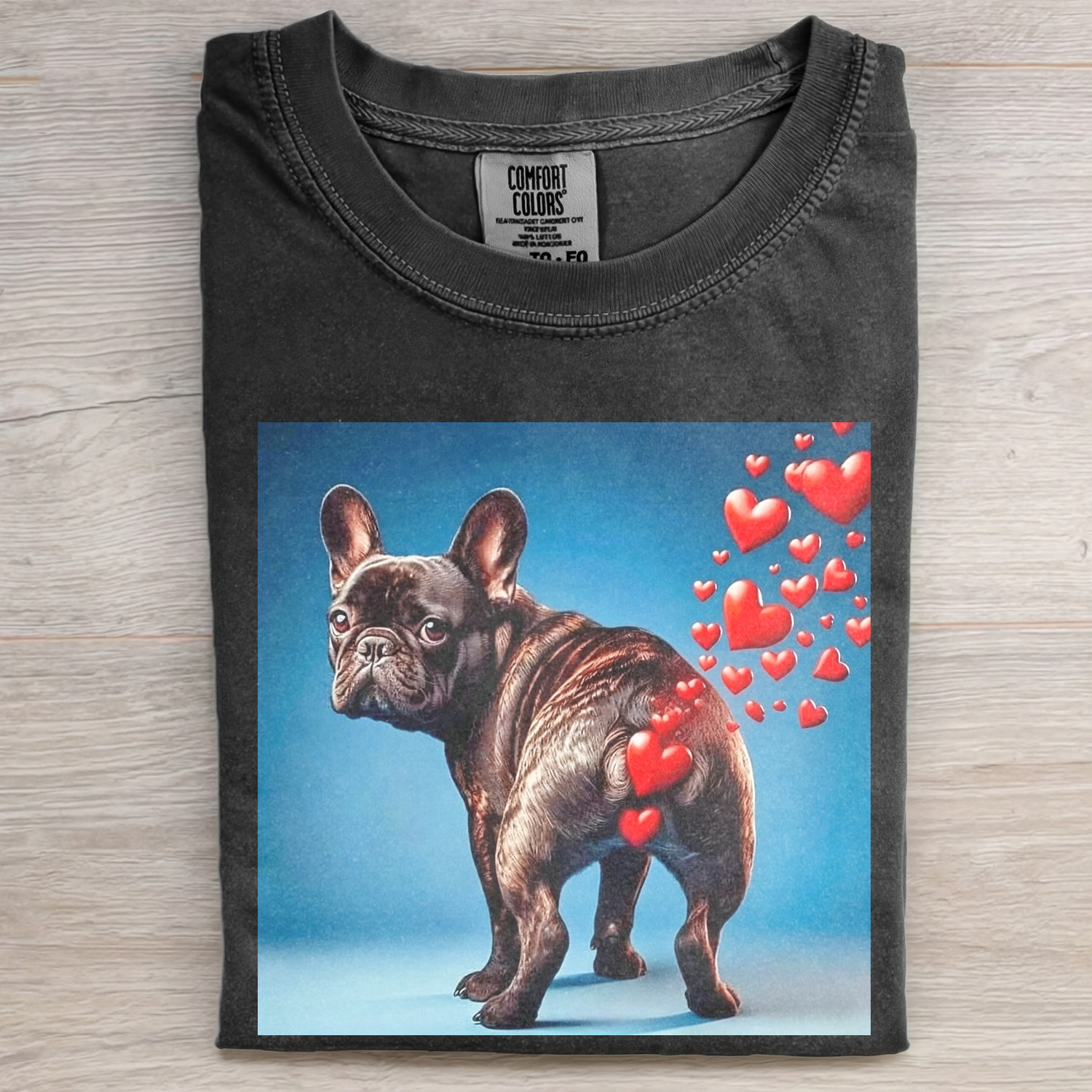 HUMOROUS FRENCH BULLDOG HEART T-SHIRT