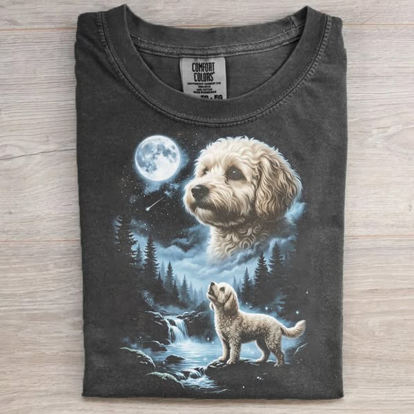 Maltipoo Howling to the Moon T-shirt