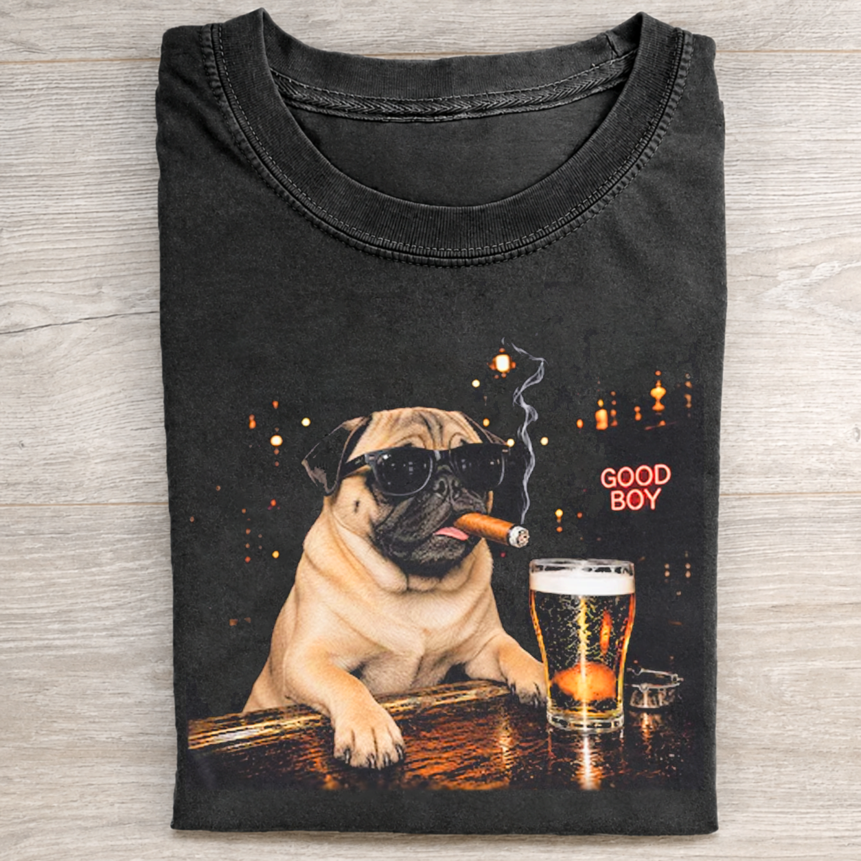 Pug Drinking Beer T-shirt