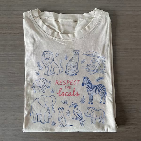 Respect The Locals Safari Animals Graphic T-shirt