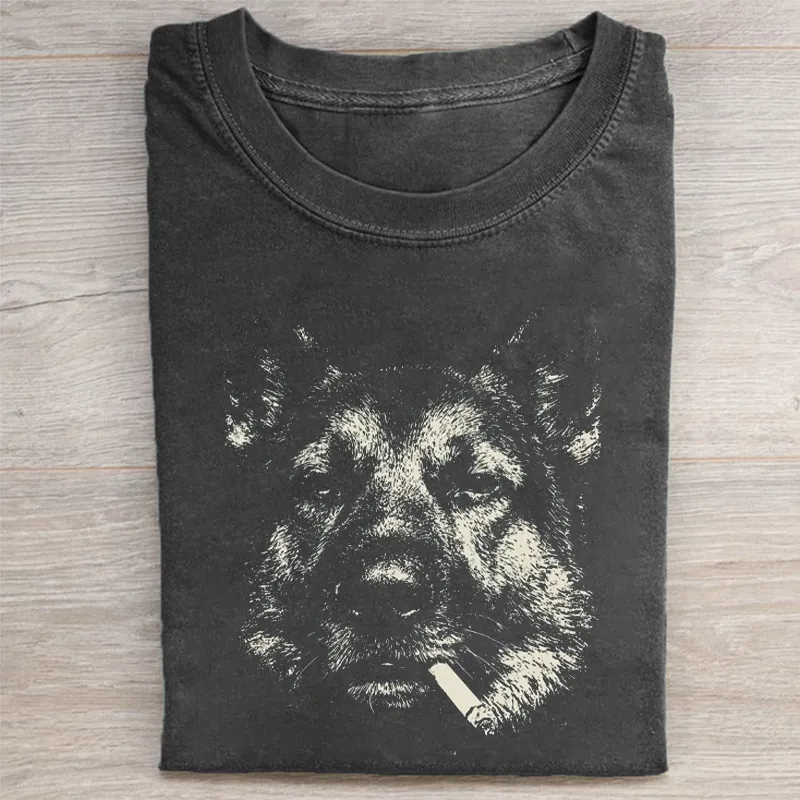 Smoking German Shepherd T-shirt