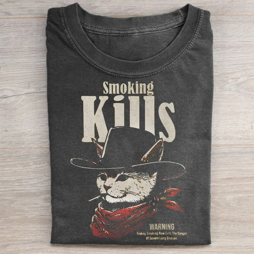 Smoking Kills Cat T-shirt