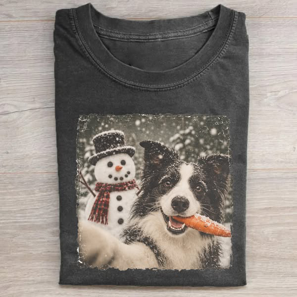 Stole The Snowman’s Nose Border Collie Dog T-shirt