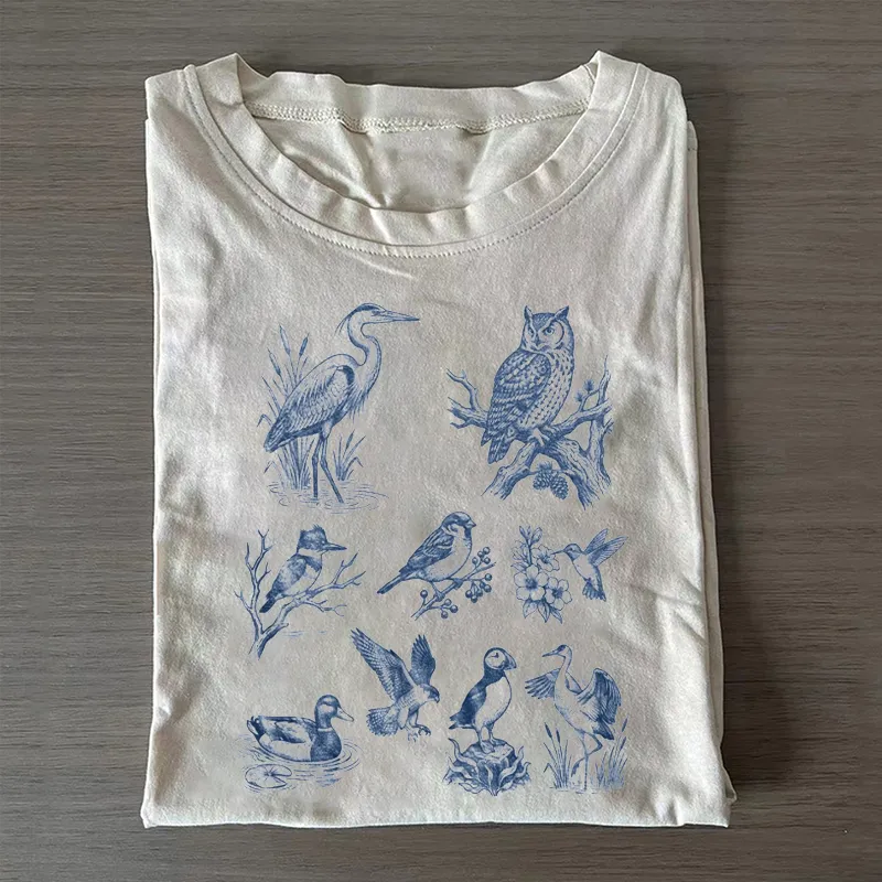 Vintage Bird Collection Graphic T-shirt
