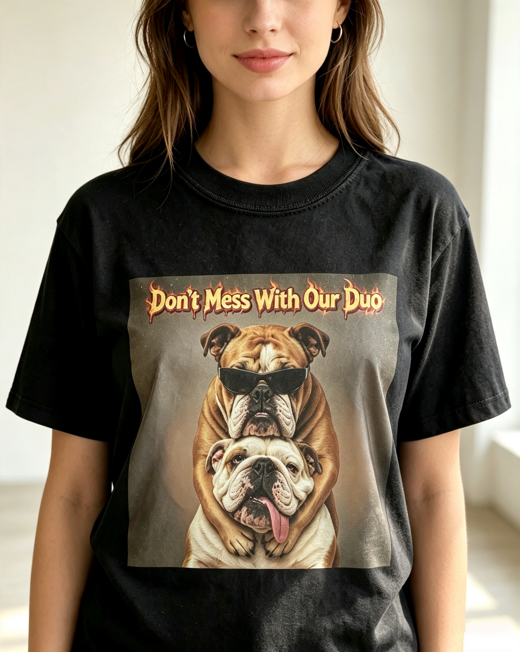 WACKY BULLDOG FUNNY T-SHIRT