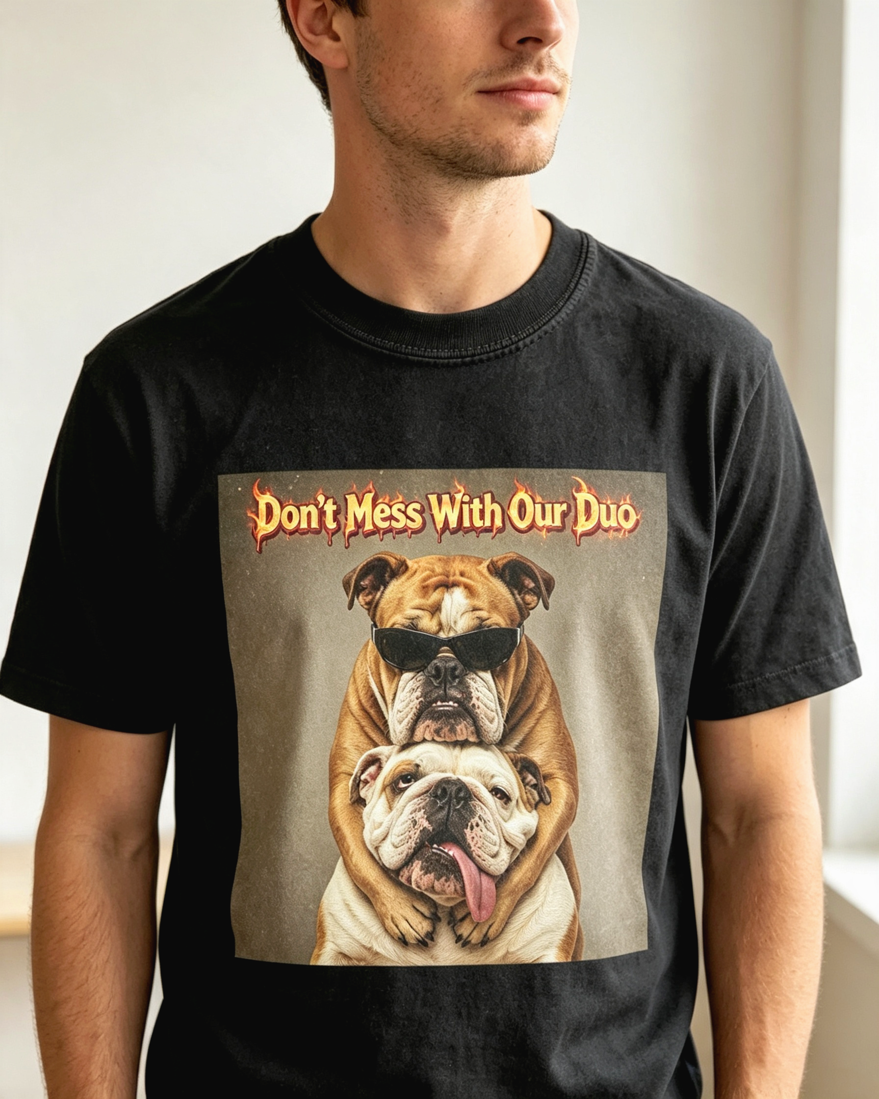 WACKY BULLDOG FUNNY T-SHIRT