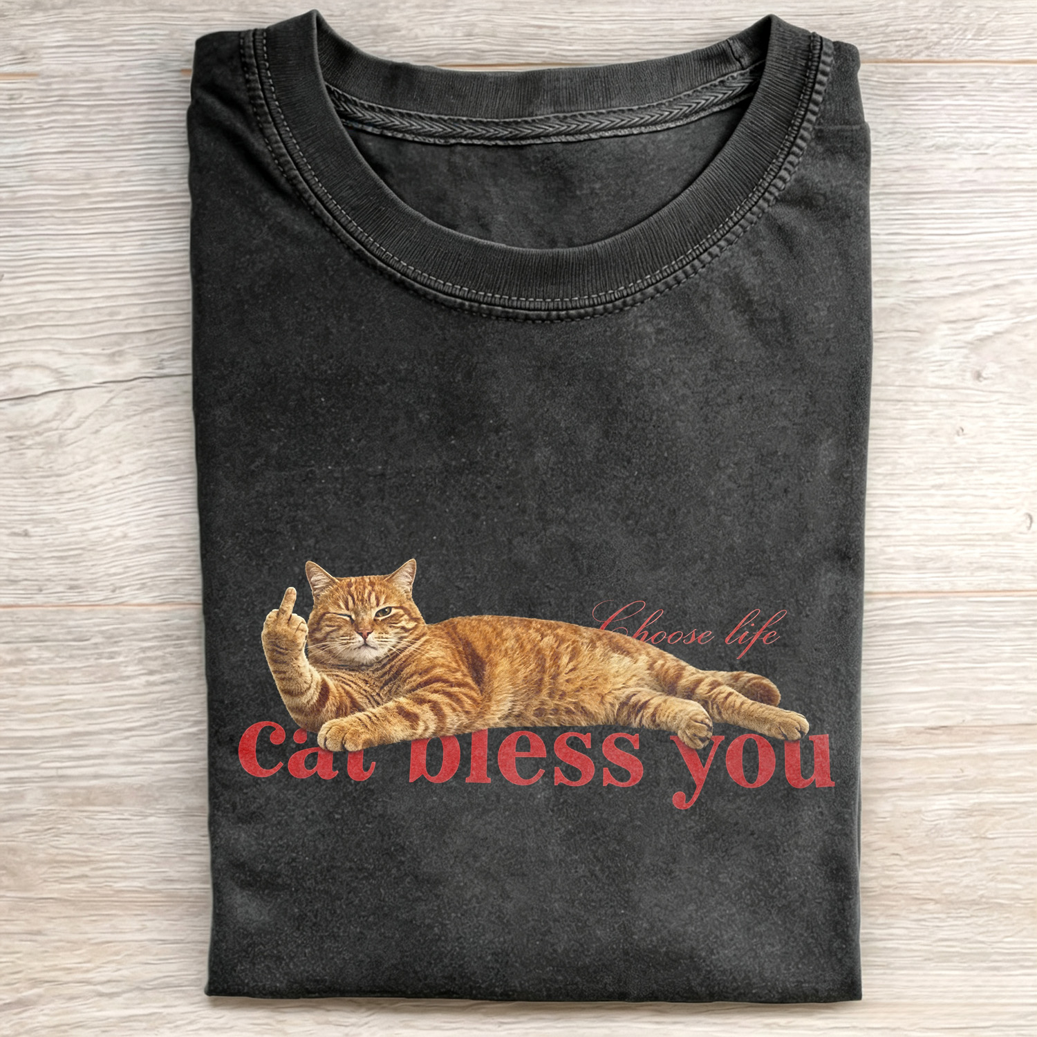 WACKY CAT FAITH  FUNNY MEME T-SHIRT