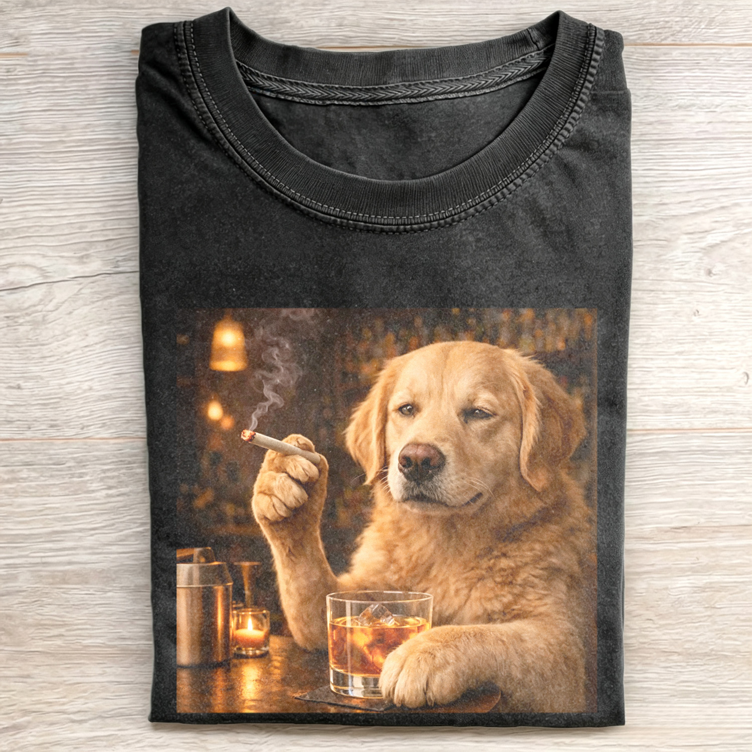 WACKY GOLDEN RETRIEVER DRINKING T-SHIRT